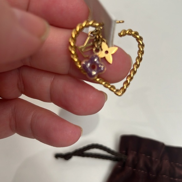LOUIS VUITTON GOLD Heart Shaped EARRINGS - Picture 5 of 6